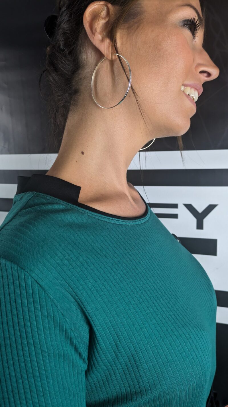 Robe longue unie en coton côtelé – Image 4