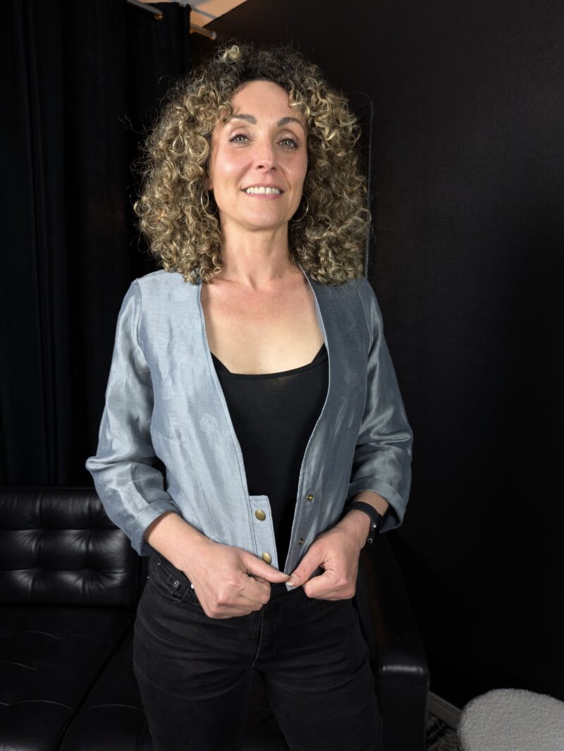 veste blaser grise fabrication artisanale France
